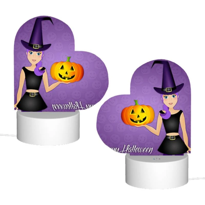 Love Acrylic Night Light, A girl wearing a witch's hat and holding a pumpkin. Love Acrylic Night Light, A Girl Wearing A Witch's Hat And Holding A Pumpkin. -Nuas Diy Shop 5d8dd8e6195fcadc1a3c80cb0c9e68cd6a65400d