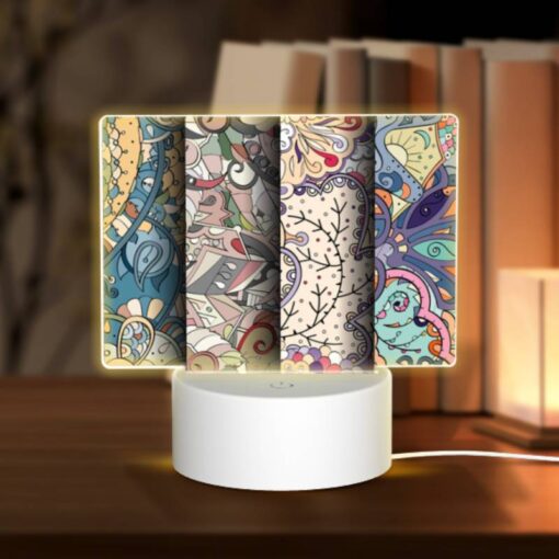 Rectangular Acrylic Night Light, Four Different Colored Designs Of Flowers And Leaves. -Nuas Diy Shop 5da25b40ab783fc6c1254051a80fbb702563789d