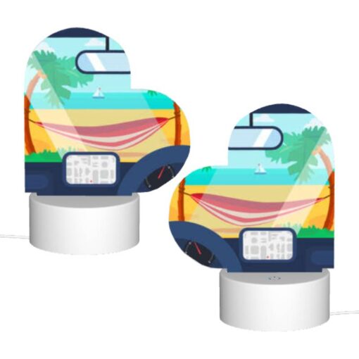Love Acrylic Night Light, A Car's Dashboard With A Map And A Hammock In The Background. -Nuas Diy Shop 5dc0dbf332b80d105c0ff8fefdf8bb44ce323baa
