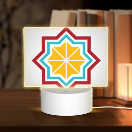Rectangular Acrylic Night Light, A Colorful Logo With A Yellow Center. -Nuas Diy Shop 5de961967e9d8bd3515cc2da433cee75a13aab28