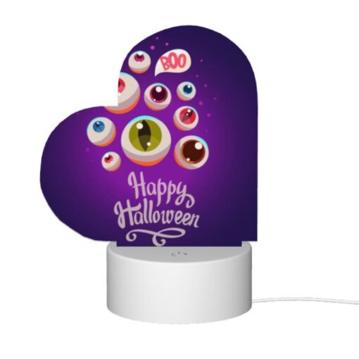 Love Acrylic Night Light, A Purple Background With A Happy Halloween Sign And A Bunch Of Eyes. -Nuas Diy Shop 5e280278fe01cbd4a3edb5043066be8c845084e9