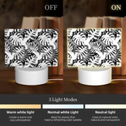 Rectangular Acrylic Night Light, A Pattern Of Hands And Birds On A Black And White Background. -Nuas Diy Shop 5ebc7605417262d424ea50ac595eaecb5b71d357