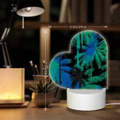 Love Acrylic Night Light, A Blue And Green Painting Of Palm Trees. -Nuas Diy Shop 5f31f037f465b2b550167352455ba5e7ecf3d984