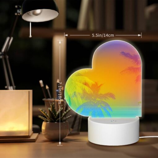 Love Acrylic Night Light, A Colorful Sunset With Palm Trees In The Background. -Nuas Diy Shop 5f908a3d6f2715f3ec877f3939d40375c9500eaf