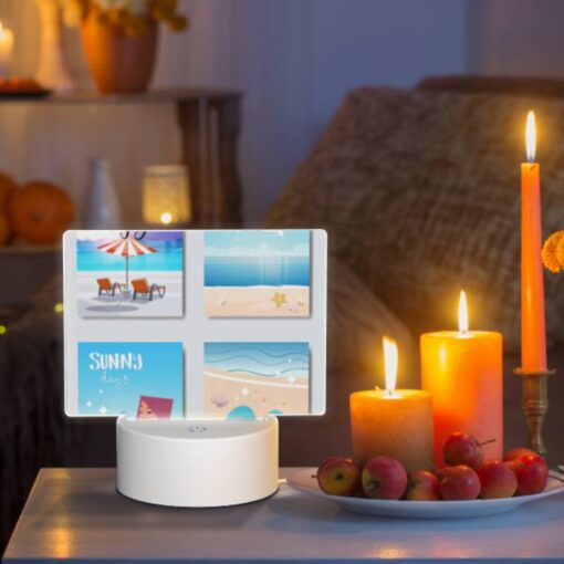 Rectangular Acrylic Night Light, A Collection Of Four Posters With Beach Themes. -Nuas Diy Shop 5f9d12d49c004e4150685dc9951985e9fcb7ae2e