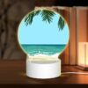 Round Acrylic Night Light, A Blue Ocean With Palm Trees In The Background. -Nuas Diy Shop 5fbb5b593d1cb6c943ed4a94fa73a97d7cabe1c8