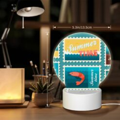 Round Acrylic Night Light, A Collection Of Six Postage Stamps Featuring Beach And Ocean Themes. -Nuas Diy Shop 5fea010b2458b3cc8a4870d6a4a56aed82889fb7