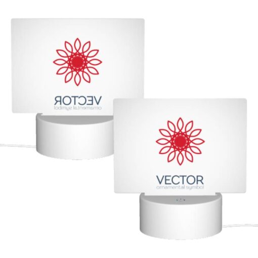 Rectangular Acrylic Night Light, A Red And White Flower With A Red Center. -Nuas Diy Shop 60282a6d254002852291a97c636e4bf1c9d168cf
