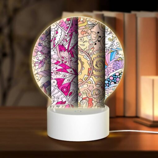 Round Acrylic Night Light, Three Colorful Artworks Are Displayed Side By Side. -Nuas Diy Shop 6036c149337ee9440b394eab3b88b39bf479aba8