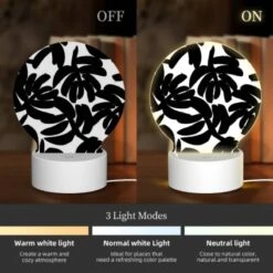 Round Acrylic Night Light, A Black And White Painting Of A Bunch Of Bananas. -Nuas Diy Shop 606160a4511f9a87fa795ec2b8aad41f4feff221