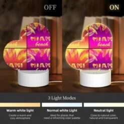 Love Acrylic Night Light, A Colorful Beach Sign With The Word "Miami" On It. -Nuas Diy Shop 6091e8b617cdbc16d70e886258c699395e0c556a
