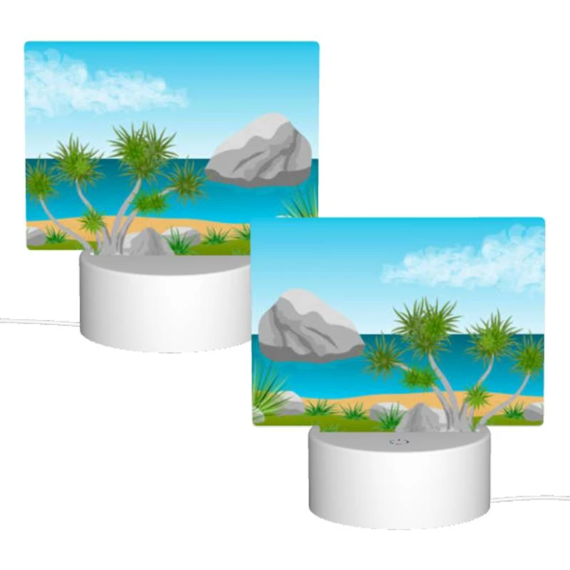 Rectangular Acrylic Night Light, A rocky beach with a few trees and a body of water. Rectangular Acrylic Night Light, A Rocky Beach With A Few Trees And A Body Of Water. -Nuas Diy Shop 60a27ed196e214397d8e51f5c79a34b89abf7c76