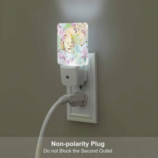 Night Light Set Of 2, A Colorful Floral Pattern With A Variety Of Colors And Shapes. -Nuas Diy Shop 60be622e8c78995960f3a1eb0ba0c69236832365