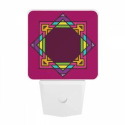 Night Light, A Colorful Geometric Design On A Pink Background. -Nuas Diy Shop 617694e7d33de1e03640413ca562b24ee4a9d61f