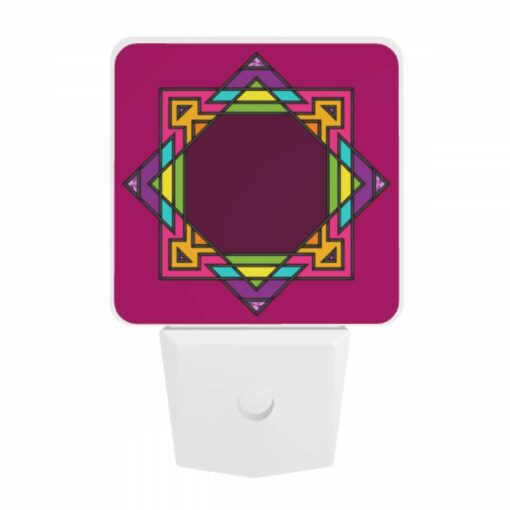Night Light, A Colorful Geometric Design On A Pink Background. -Nuas Diy Shop 617694e7d33de1e03640413ca562b24ee4a9d61f