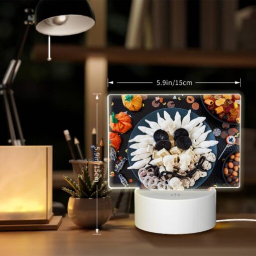 Rectangular Acrylic Night Light, A Plate Of Food With A Skull On It. -Nuas Diy Shop 61979962e38f1e9c544de0e0b04ace470ebc615e