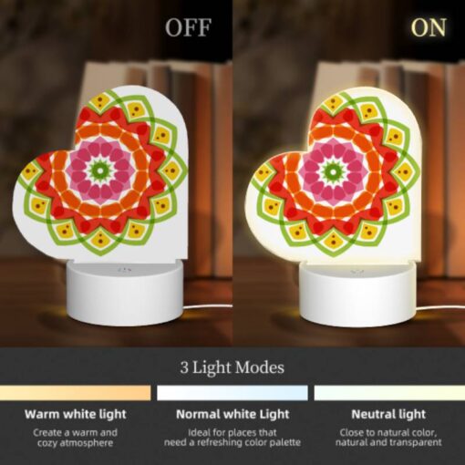 Love Acrylic Night Light, A Colorful Flower With Green And Orange Colors. -Nuas Diy Shop 61e95887a58b27415fcfc883bc729b0c4ad768be