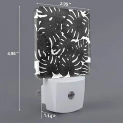 Night Light Set Of 2, A Black And White Photo Of A Bunch Of Leaves. -Nuas Diy Shop 620a09bdc3858059ac6a69e2950937b25e743bf4