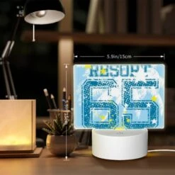Rectangular Acrylic Night Light, A Blue And Yellow Shirt With The Number 66 On It. -Nuas Diy Shop 6218d729999a643fdd15259a897f6abbdec83148