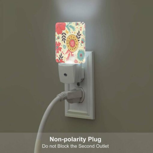 Night Light Set Of 2, A Colorful Floral Pattern With A Yellow Center. -Nuas Diy Shop 628221a7cfaeec927edcc5febbce729d118ad8cd