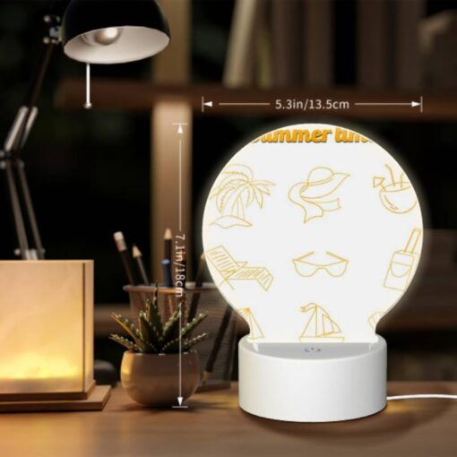 Round Acrylic Night Light, A Collection Of Summer Time Icons. -Nuas Diy Shop 629cc802a15142765d11e5e726a9a71efa429c37