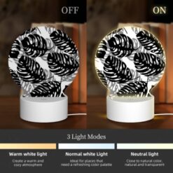 Round Acrylic Night Light, A Pattern Of Black And White Zebra Stripes. -Nuas Diy Shop 62c844226c87f11c99d9eb03a22c8865063a7ee0