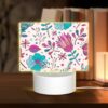 Rectangular Acrylic Night Light, A Colorful Floral Pattern With Pink -Nuas Diy Shop 63370c5901a888904140ad742d652a742f70154d