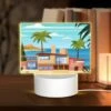 Rectangular Acrylic Night Light, A House Is Situated On A Beach With A Palm Tree In Front Of It. 2 Rectangular Acrylic Night Light, A House Is Situated On A Beach With A Palm Tree In Front Of It. -Nuas Diy Shop 63cc8e87d051f19b6914245ca3b62616f3d47238