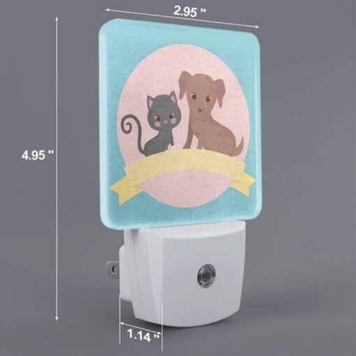 Night Light Set Of 2, A Black Cat And A Brown Dog Are Sitting Next To Each Other. -Nuas Diy Shop 645241156ac67556ac5ef900fd1548a8500241d6