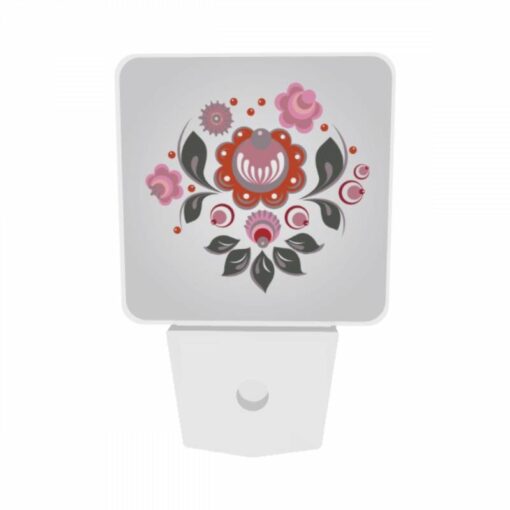 Night Light Set Of 2, A Colorful Flower Design With A Pink Flower In The Center. -Nuas Diy Shop 64ac168d13374b7ed1b63e1c8c4ae931de0cc38a