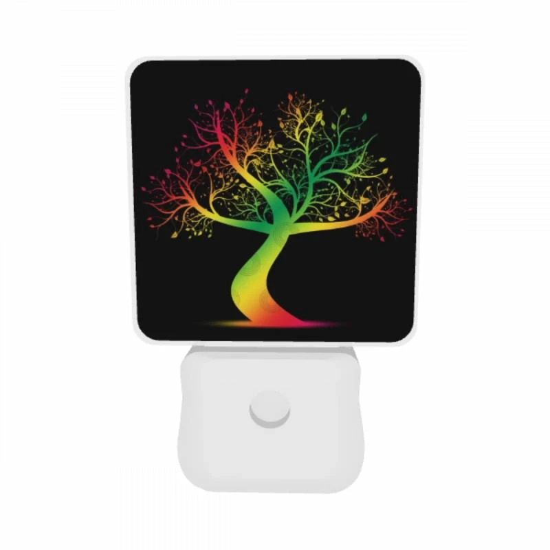 Night Light Set of 2, A colorful tree with a rainbow colored trunk. Night Light Set Of 2, A Colorful Tree With A Rainbow Colored Trunk. -Nuas Diy Shop 64d1d557d274f797fce522b7de535384e1f1cad6