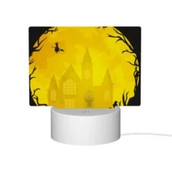 Rectangular Acrylic Night Light, A Skeleton Is Sitting In Front Of A Haunted House. -Nuas Diy Shop 64dec837817f714c3f351d8b7de1511d9cbc388e