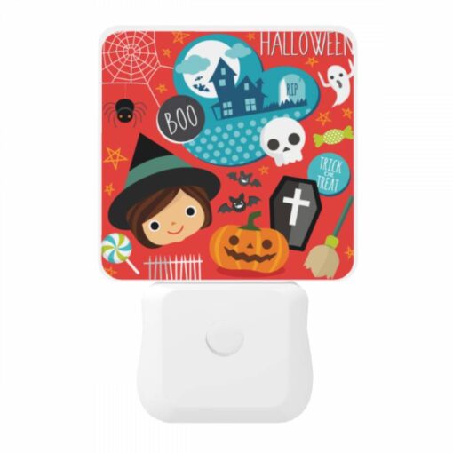 Night Light, A Halloween Themed Image With A Girl And Various Halloween Symbols. -Nuas Diy Shop 65246a8283a565bc463c60b1a7423fa0517abad7