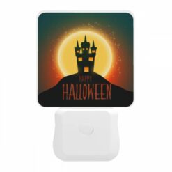 Night Light, A Halloween Poster With A Castle And The Words "Happy Halloween" Written On It. -Nuas Diy Shop 653ec4251dec25ce2bd67465f6737ad65633fa22