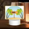 Rectangular Acrylic Night Light, A Sign For Miami Beach Is In Front Of Palm Trees. -Nuas Diy Shop 65a33045a984a249f5a71018dcbde5a9830bd0f7