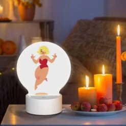 Round Acrylic Night Light, A Cartoon Woman Wearing A Red Bikini And A Red Wig Is Jumping In The Air. 8 Round Acrylic Night Light, A Cartoon Woman Wearing A Red Bikini And A Red Wig Is Jumping In The Air. -Nuas Diy Shop 65a4af4c531cc4e6150cb3ee1f5c9dd9c9db1cda
