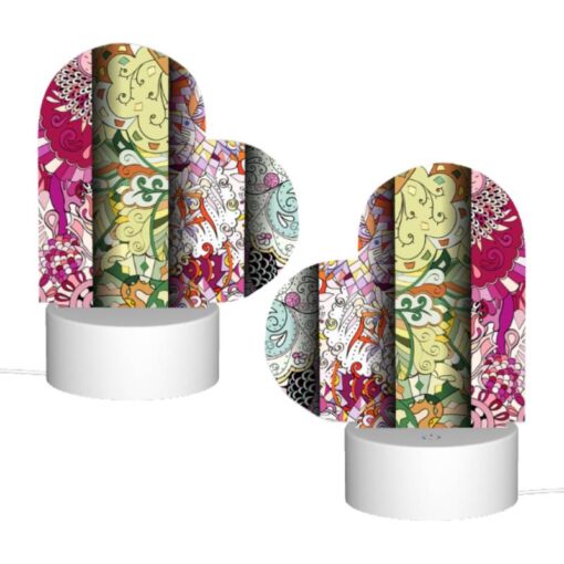 Love Acrylic Night Light, Four Different Colored Paintings Of Flowers. -Nuas Diy Shop 65b5ef37f51f4a24cd27e8471ad1f30f96da145b