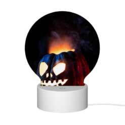 Round Acrylic Night Light, A Carved Pumpkin With A Face And A Flame In The Background. -Nuas Diy Shop 65fe1235d292c0d6bdde765bd04d9438c2a23a3b