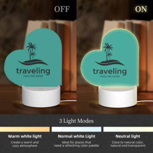 Love Acrylic Night Light, A Logo For A Traveling Company. -Nuas Diy Shop 6640859fef3c27f99a48d93a7a67f3077d78fd80