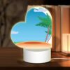 Love Acrylic Night Light, A Palm Tree Is On A Beach With A Blue Sky And Clouds In The Background. -Nuas Diy Shop 665c9a55ebf9ec273cd5eae786cc1ac60828747f