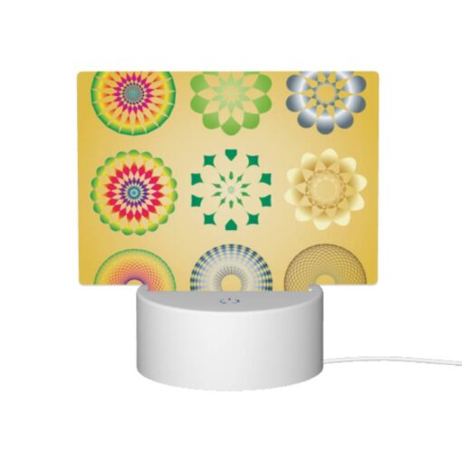 Rectangular Acrylic Night Light, A Collection Of Colorful Geometric Shapes. -Nuas Diy Shop 66c0e688b16e94054889c212ef920fb6cf9f41da