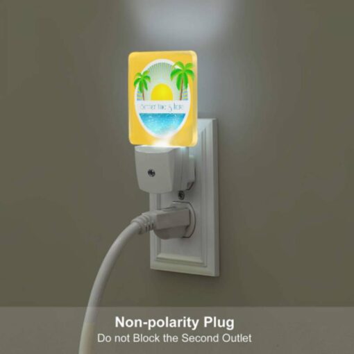 Night Light Set Of 2, A Sunny Day At The Beach With A Yellow Sun In The Sky. -Nuas Diy Shop 67160190bc8c5f6b4b8f3ac9aa6f4124e9d93982
