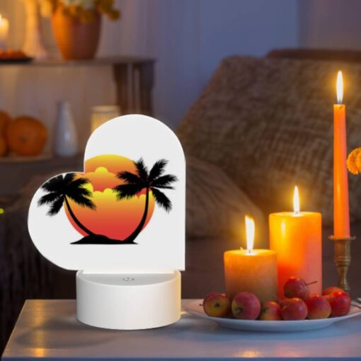 Love Acrylic Night Light, A Sunset With Two Palm Trees And A Sun In The Middle. -Nuas Diy Shop 67439ad18681c74f65c8829f4503e7b616ffb8ee