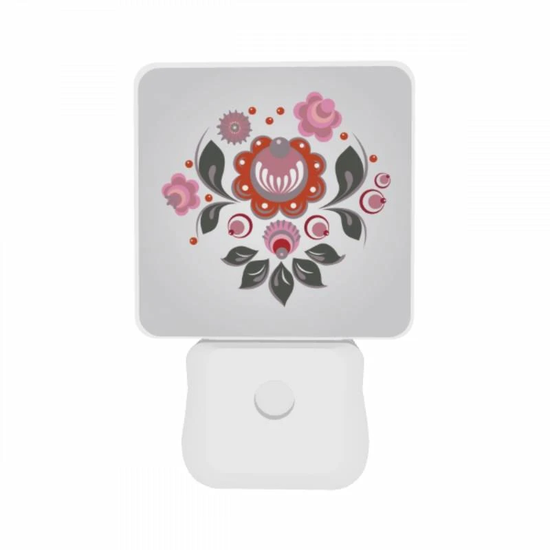 Night Light Set of 2, A colorful flower design with a pink flower in the center. Night Light Set Of 2, A Colorful Flower Design With A Pink Flower In The Center. -Nuas Diy Shop 6749f3cf9ee5c6704b6abeac485cbe756adc355b
