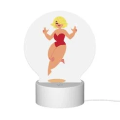 Round Acrylic Night Light, A Cartoon Woman Wearing A Red Bikini And A Red Wig Is Jumping In The Air. 11 Round Acrylic Night Light, A Cartoon Woman Wearing A Red Bikini And A Red Wig Is Jumping In The Air. -Nuas Diy Shop 68026b51dfd8a5a4208d74d4545a2d3688d19a9d