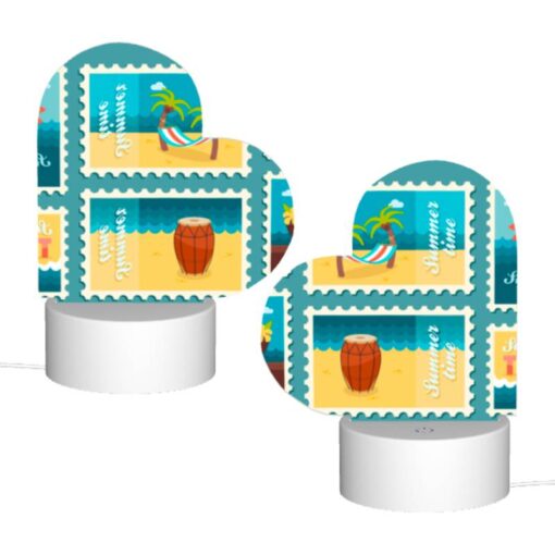 Love Acrylic Night Light, A Collection Of Six Postage Stamps Featuring Beach And Sun-related Themes. -Nuas Diy Shop 6811f49c1ddc7567c8406dbb3d8f916c19489d90