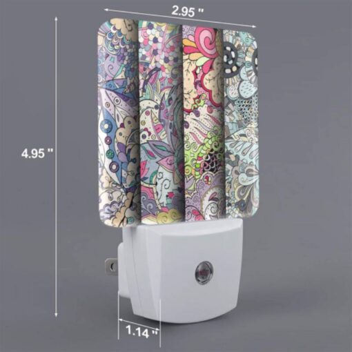 Night Light, Four Colorful Designs Of Flowers Are Displayed In A Row. -Nuas Diy Shop 68b6a17f796caab8212fe67e7b67339b5218b7ac