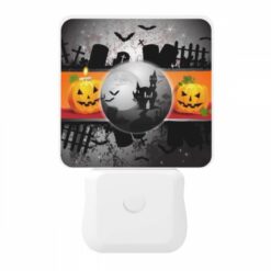 Night Light, A Black And White Image Of A Pumpkin And A Castle. -Nuas Diy Shop 68eaba49a0c7950f0a30caf06f397cf1f67bc455