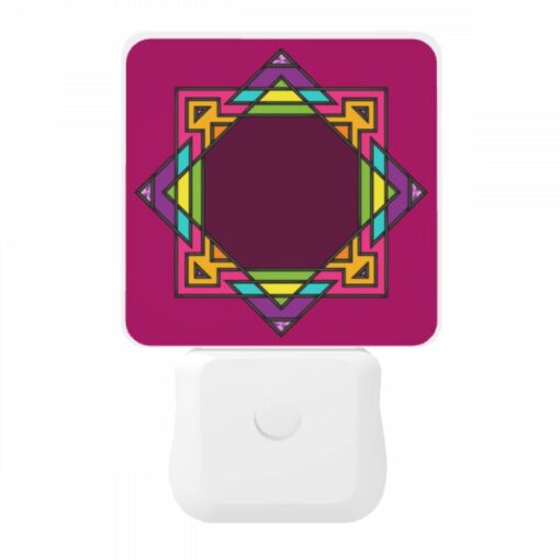Night Light, A Colorful Geometric Design On A Pink Background. -Nuas Diy Shop 69038df6d95b1f492a40d3517141e309fe22f04a