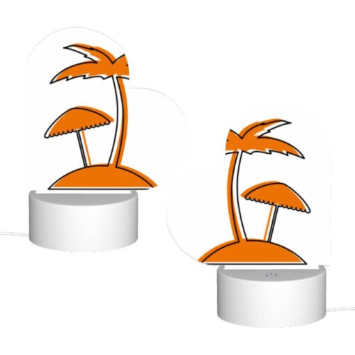 Love Acrylic Night Light, A Cartoon Drawing Of A Palm Tree With A Beach Umbrella. -Nuas Diy Shop 69292f1ddd90e65d5b6ab84da2b69750254ef9a4